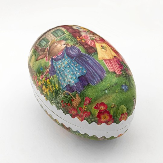 4-1/2" Holly Pond Hill Bunny Garden Easter Egg Container ~ Germany